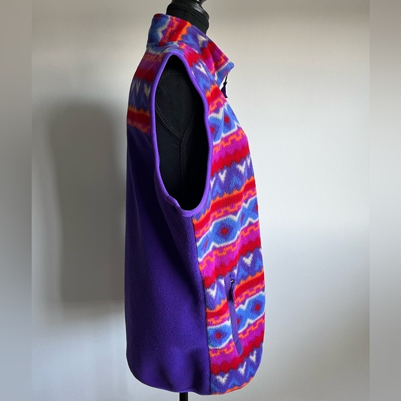 ‼️SOLD 1990s Vintage MEC Aztec Print Polar Fleece Unisex Full Zip Vest Size L - Picture 7 of 10